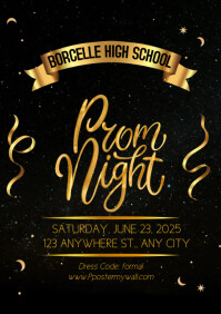 Prom Night Party Poster A4 template