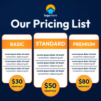 pricing list Instagram Post template
