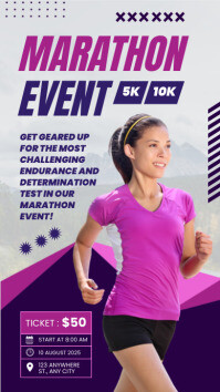 Purple Geometris Marathon Event Instagram Sto template
