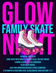 Purple Maximalist Family Skate Night Flyer, S template