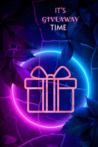 Purple Neon Giveaway Pinterest Graphic template