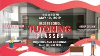 Red Tuition Class Banner Template Facebook Cover Video (16:9)
