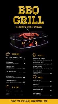 Restaurant menu with black background Digital Display (9:16) template