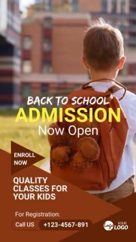 School Admission Open Banner Ad Instagram Story template