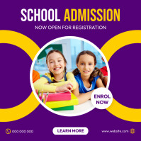 School admission flyer template Instagram Post