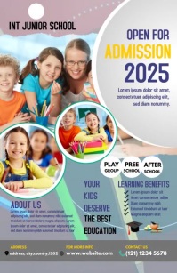 School admission Flyer Template Half Page Wide