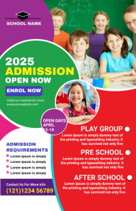 school admission flyer template Half Page Wide