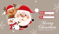 Santa and Raindeer Christmas Tags template