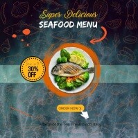 seafood restaurant ad Square (1:1) template
