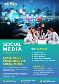 Social Media Marketing flyer A6 template
