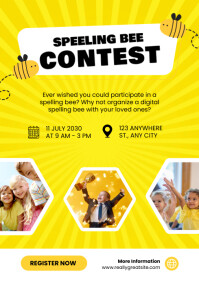 spelling bee contest template A4