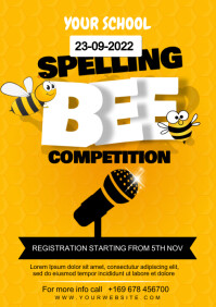 spelling bee contest A4 template