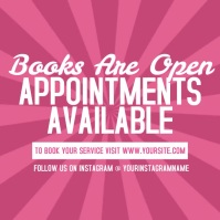 Spin Pink Appointments Available video Flyer Instagram Post template
