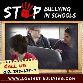 Stop bullying in Schools Instagram Post template