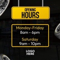 Store Opening Hours Instagram Post template