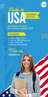Study in USA Template Roll Up Banner 3' × 6'