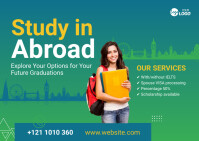 Study in Abroad Ad Template Postcard