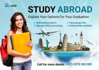 Study in Abroad Banner Template Postcard