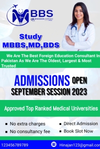 Study MBBS flyer,mbbs program admissions flye Banner 4' × 6' template