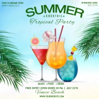 Summer Cocktail Design Flyer Instagram Post template