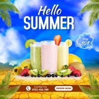 Summer Flavor Juice Ads Instagram Post template