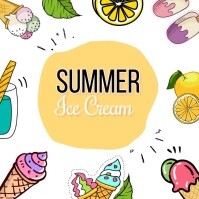 summer ice cream Instagram Post template