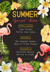 summer menu ,event, summer, party A3 template