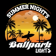 Summer night t shirt logo template
