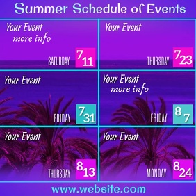 Summer Schedule of Events Video Square (1:1) template