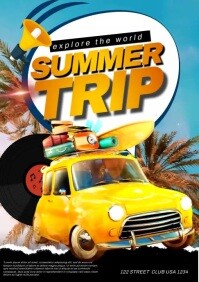 Summer Trip Poster A5 template