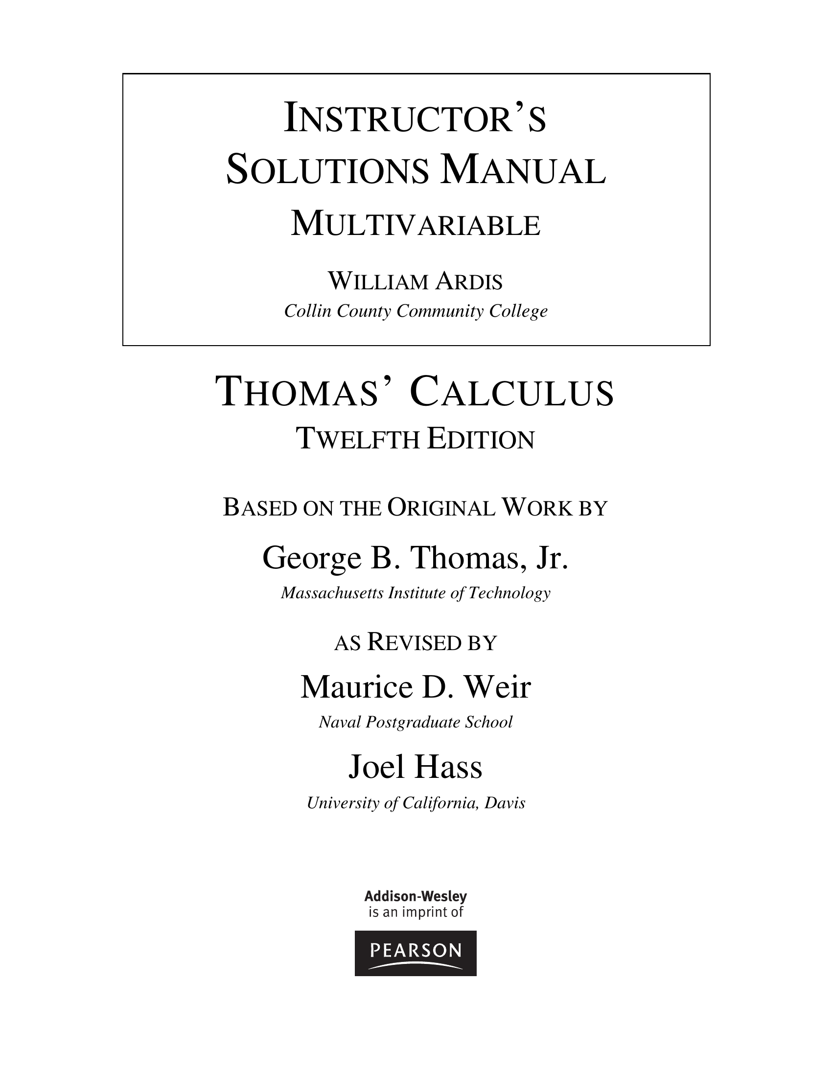 Thomas Calculus solution manual Complete with All Chapters