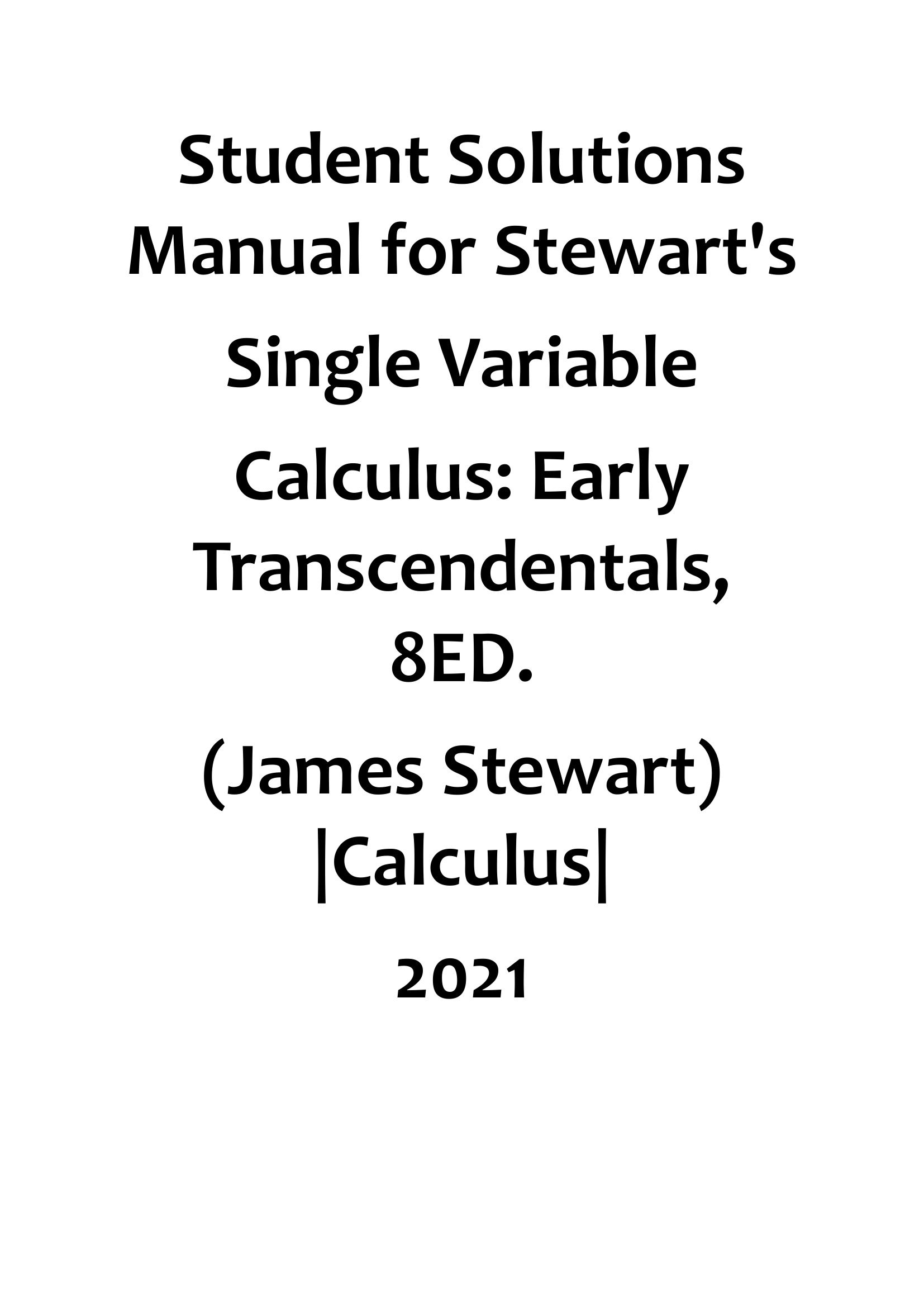 Stewart's Single Variable Calculus Early Transcendentals