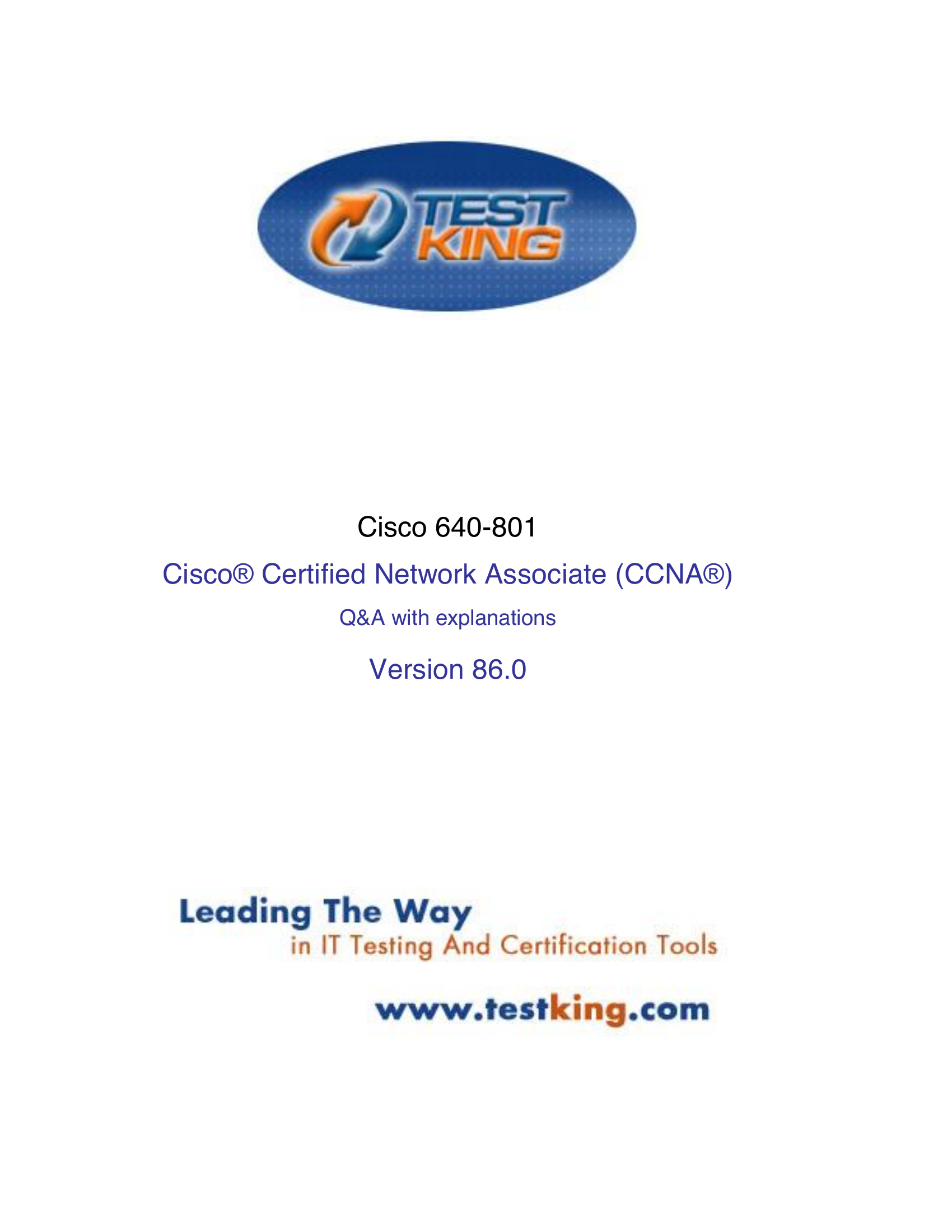 Ccna. Questions And Answers With Explanations Graded A+