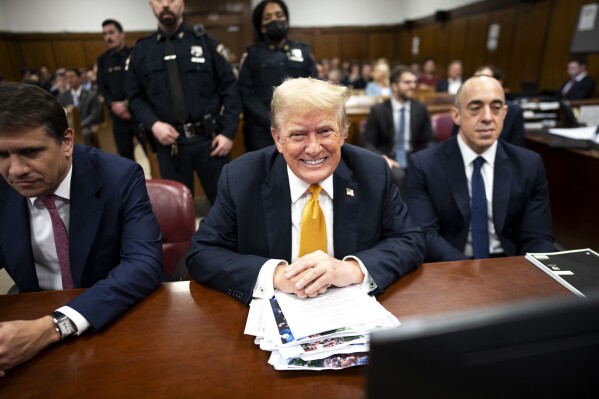 Former President Donald Trump attends his trial at Manhattan Criminal Court in New York, Wednesday, May 29, 2024. (Doug Mills/The New York Times via AP, Pool)