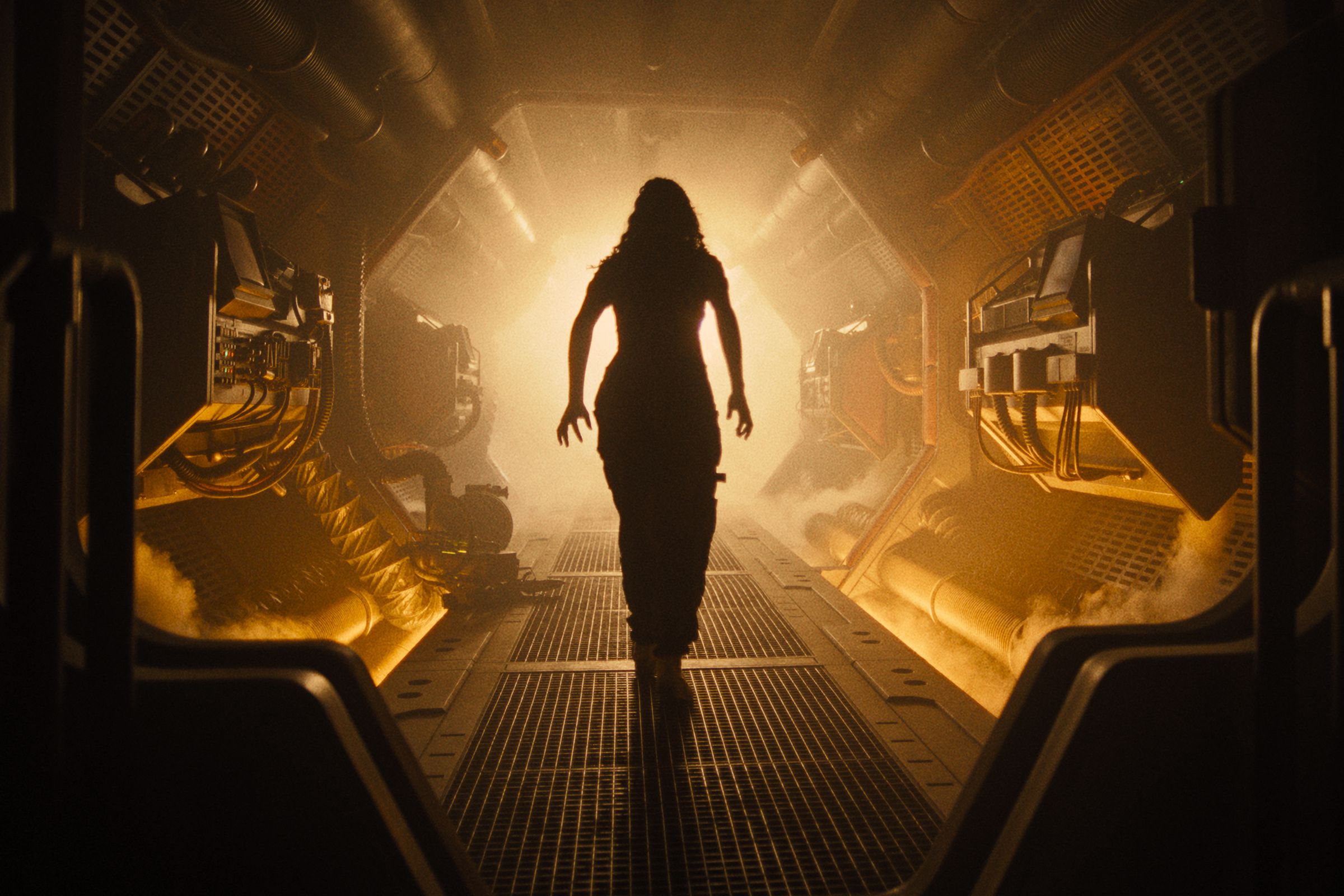 A still image from the sci-fi film Alien: Romulus.