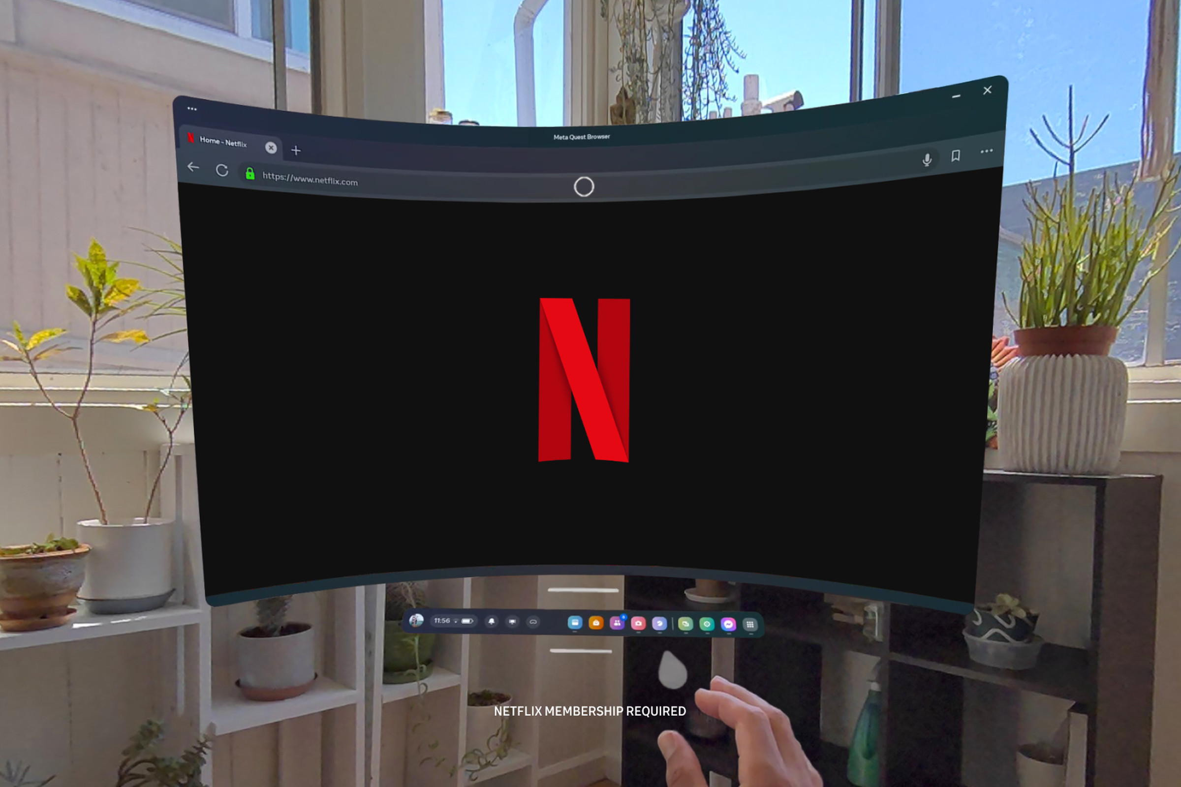 An image showing someone watching Netflix in virtual reality