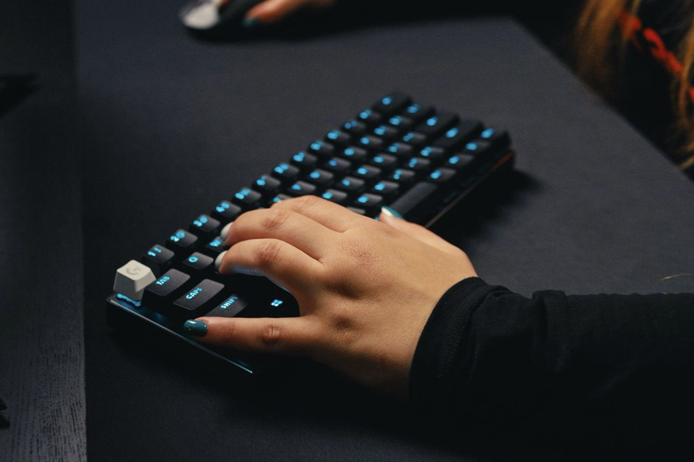 The Logitech G Pro X 60 Lightspeed being used on a desk.