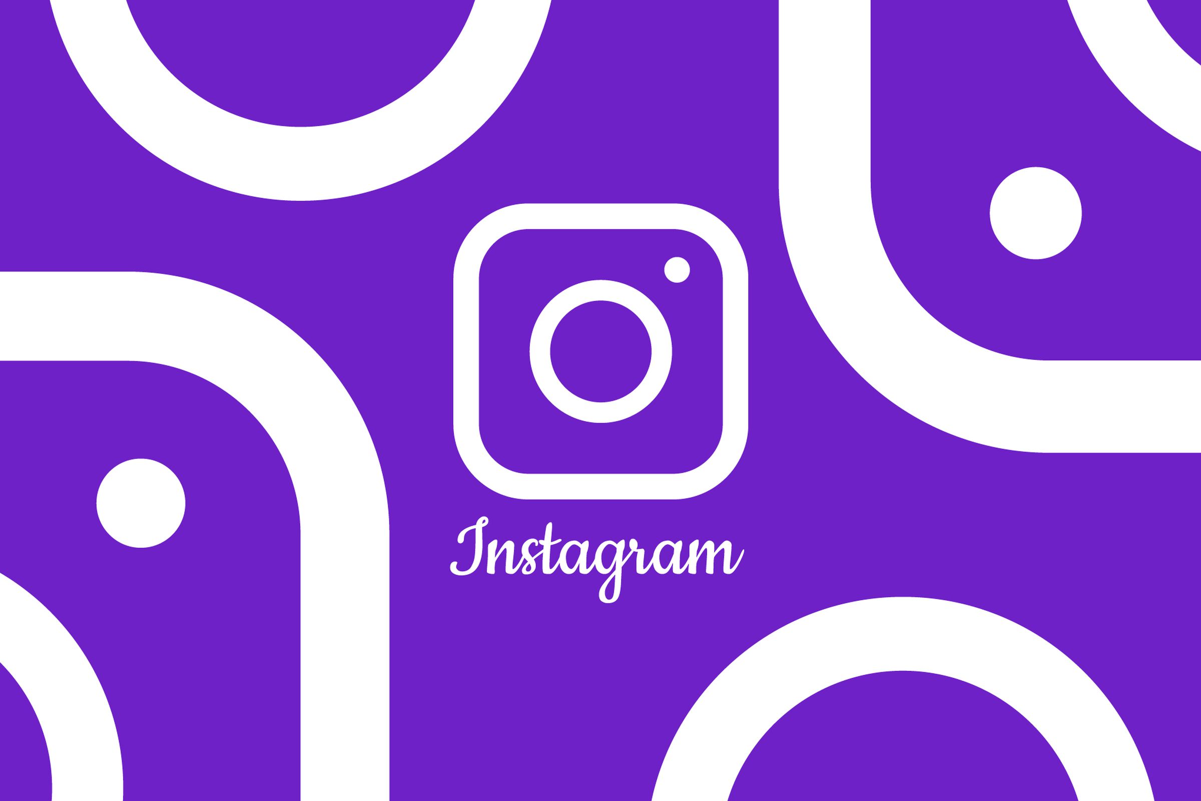 An image showing Instagram’s logo on a purple background
