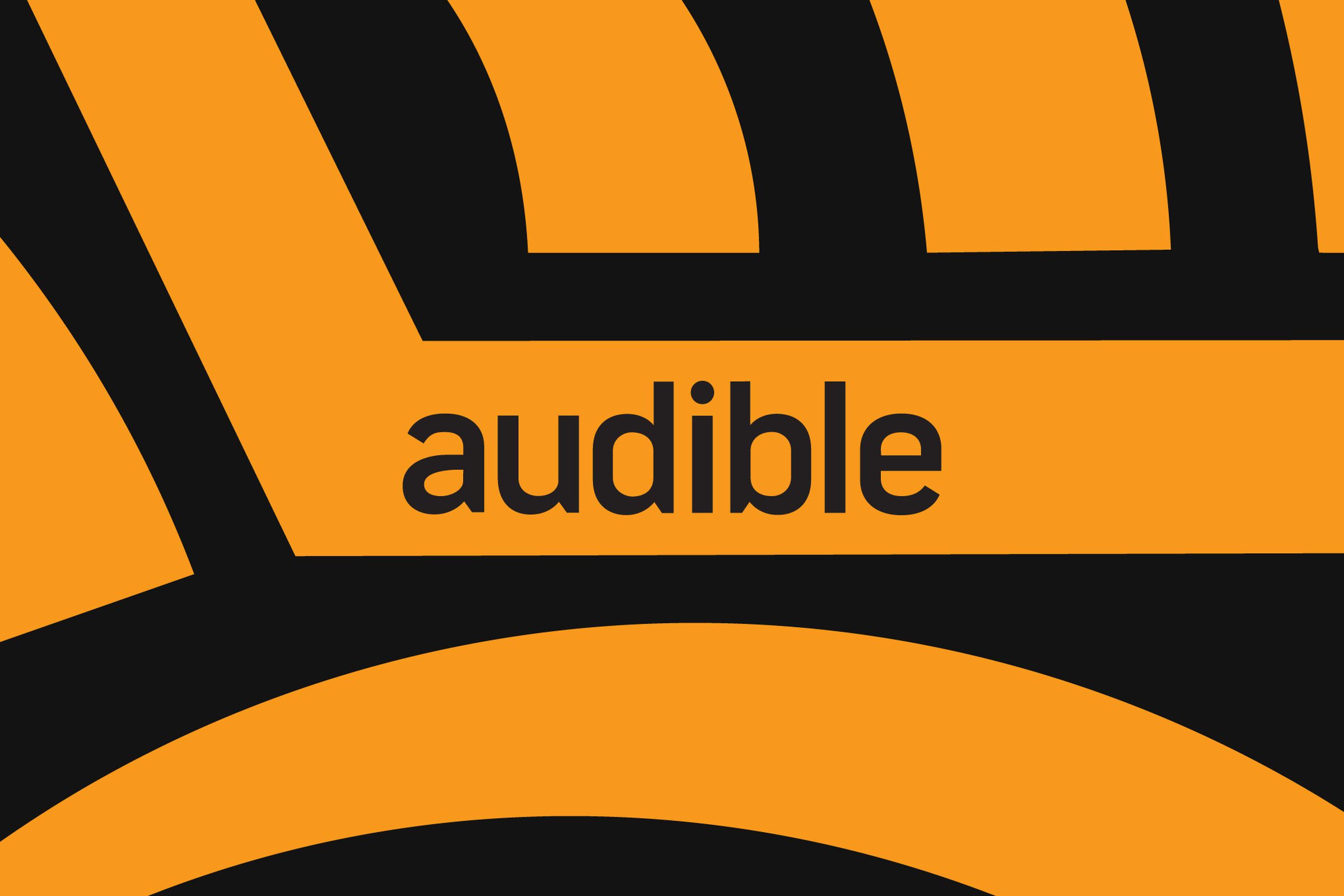 An image showing the Audible logo on a black and yellow background