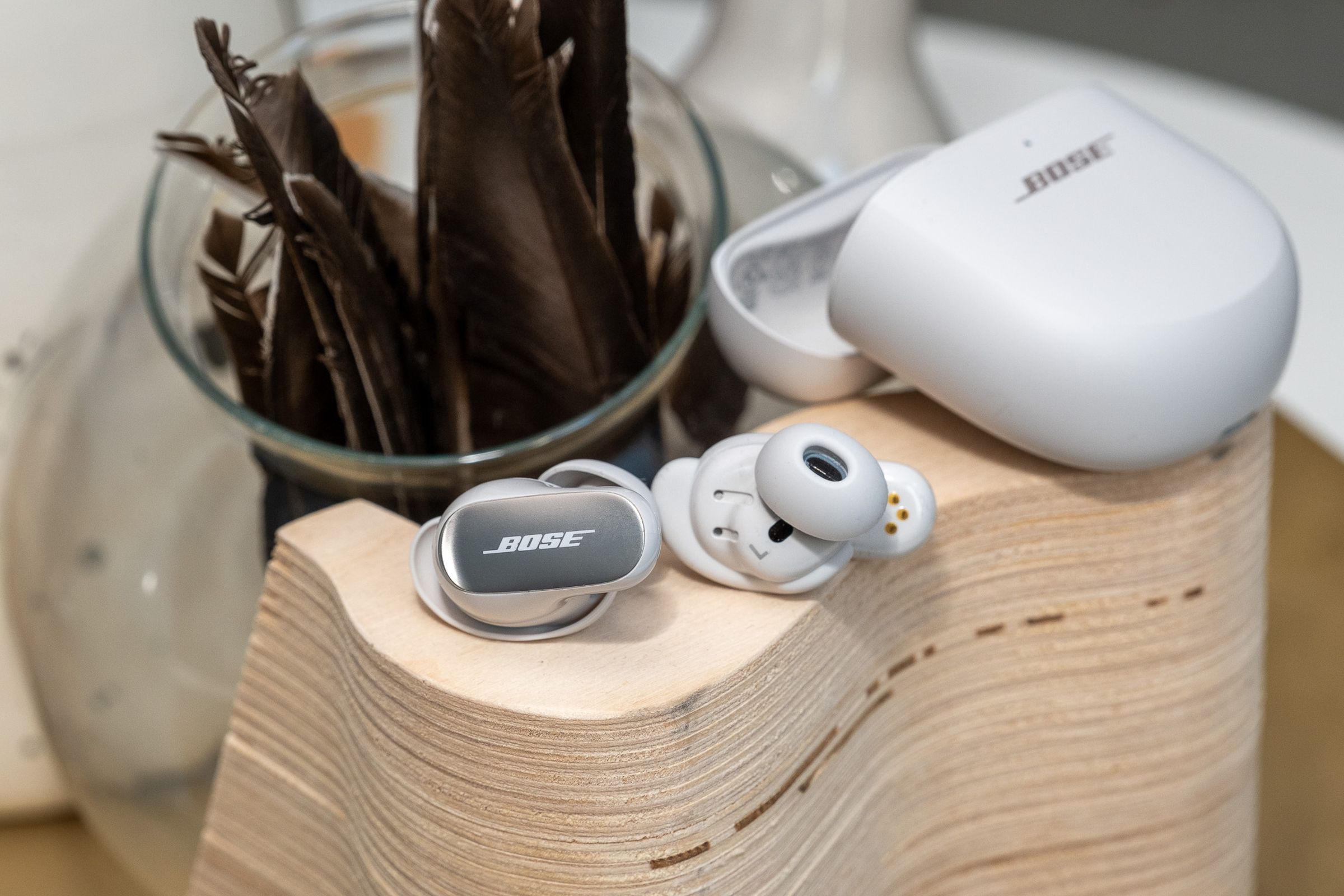 A photo of Bose’s QuietComfort Ultra Earbuds.