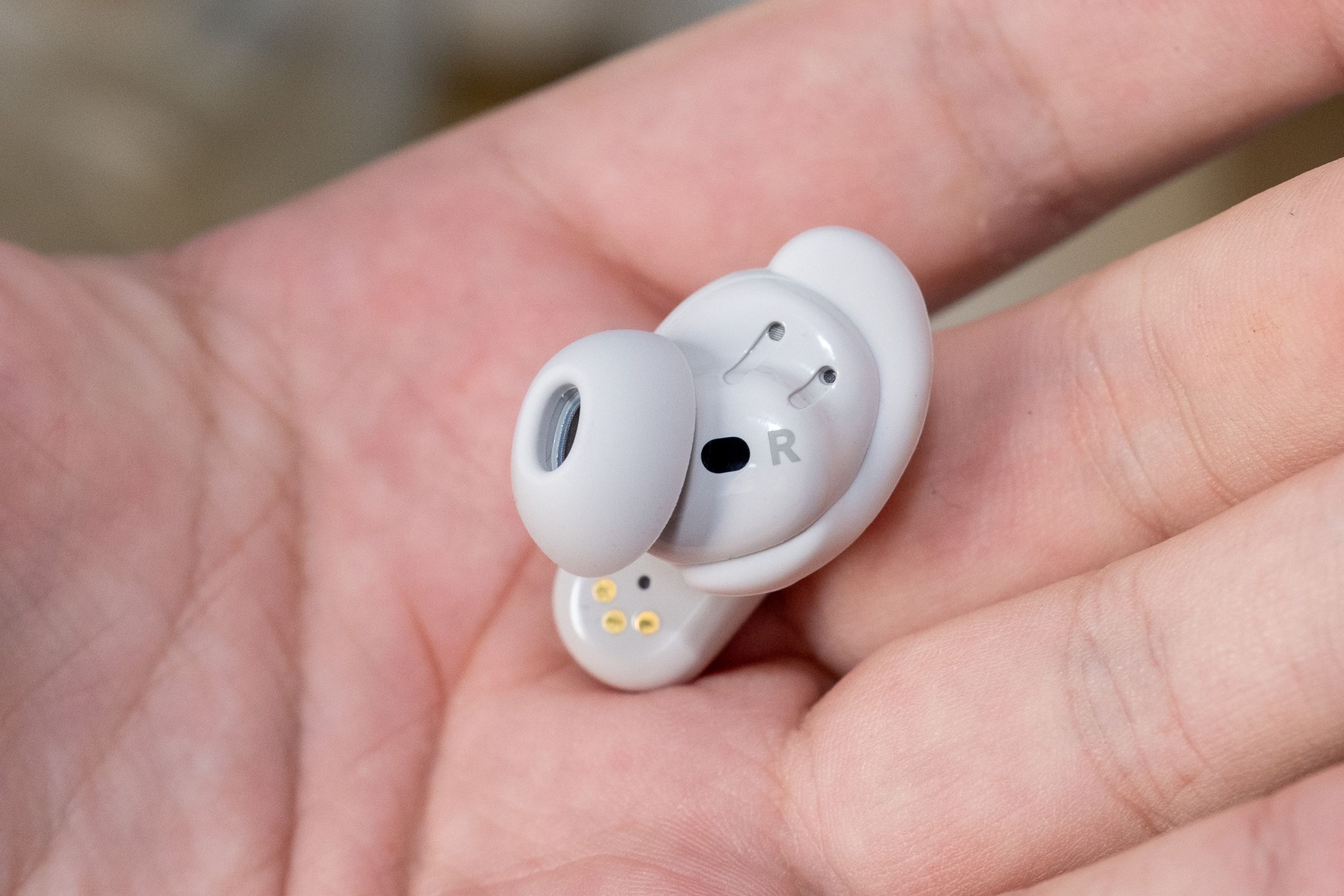 A photo of Bose’s QuietComfort Ultra Earbuds.