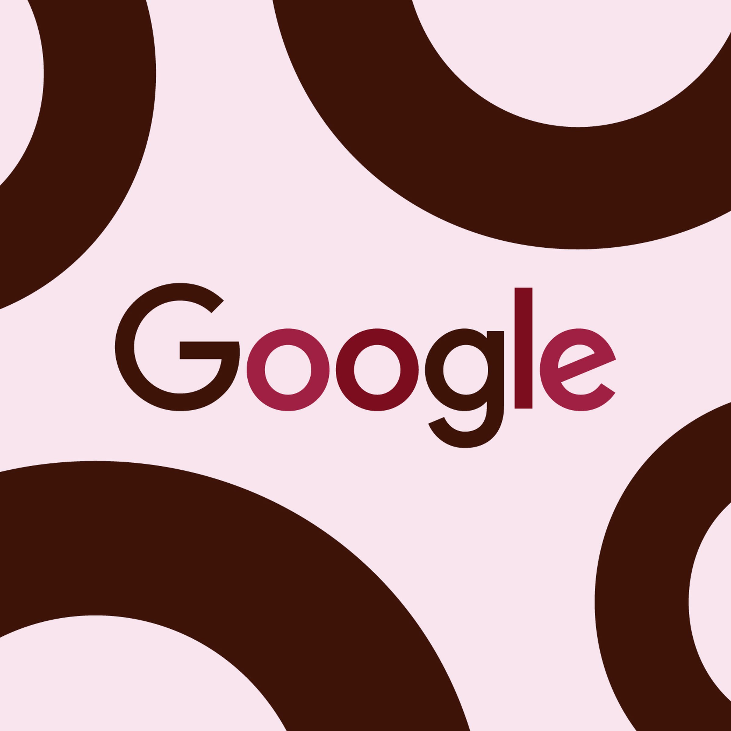 Google logo and black swirls