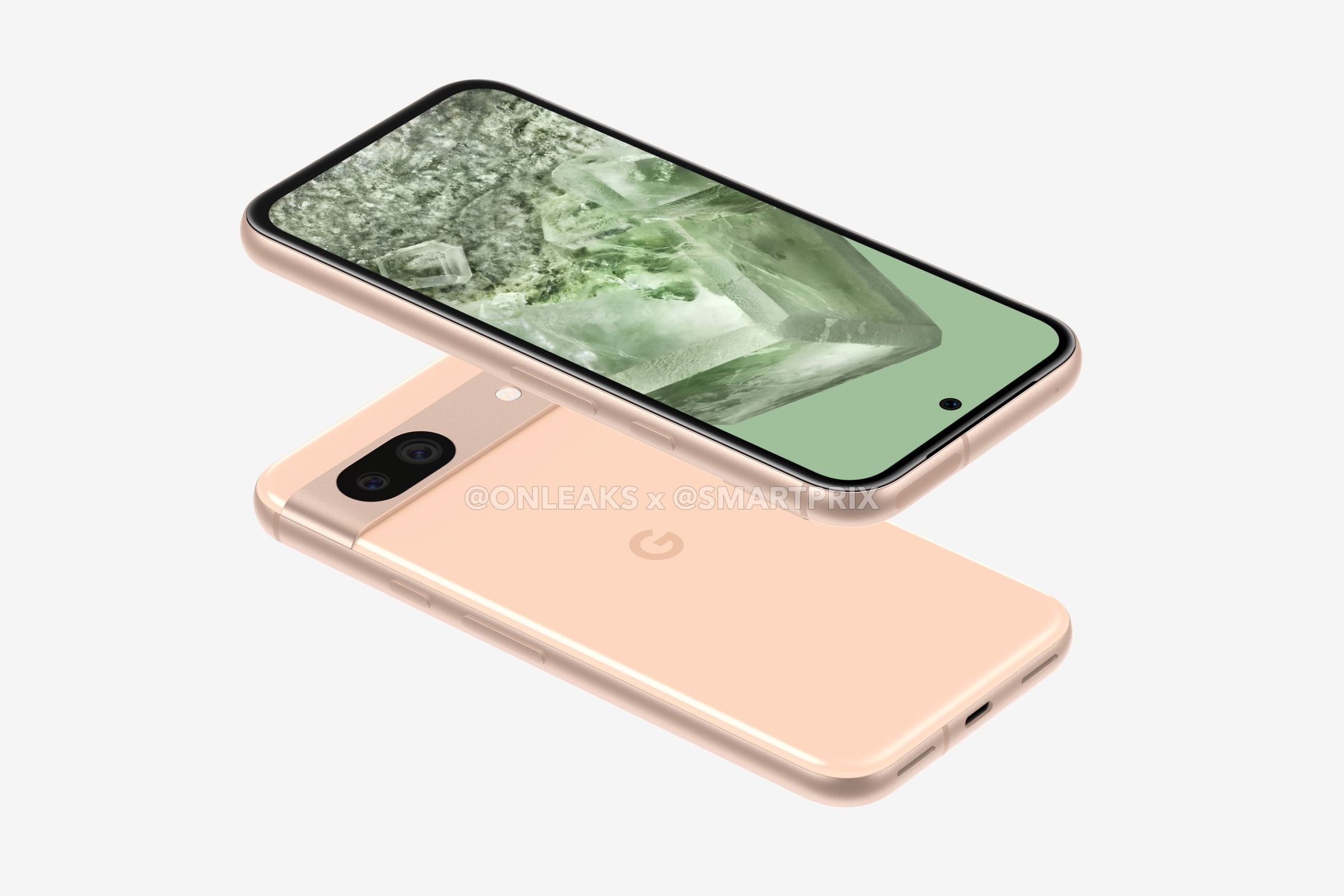 Picture of an unofficial beige-colored render of the Pixel 8a