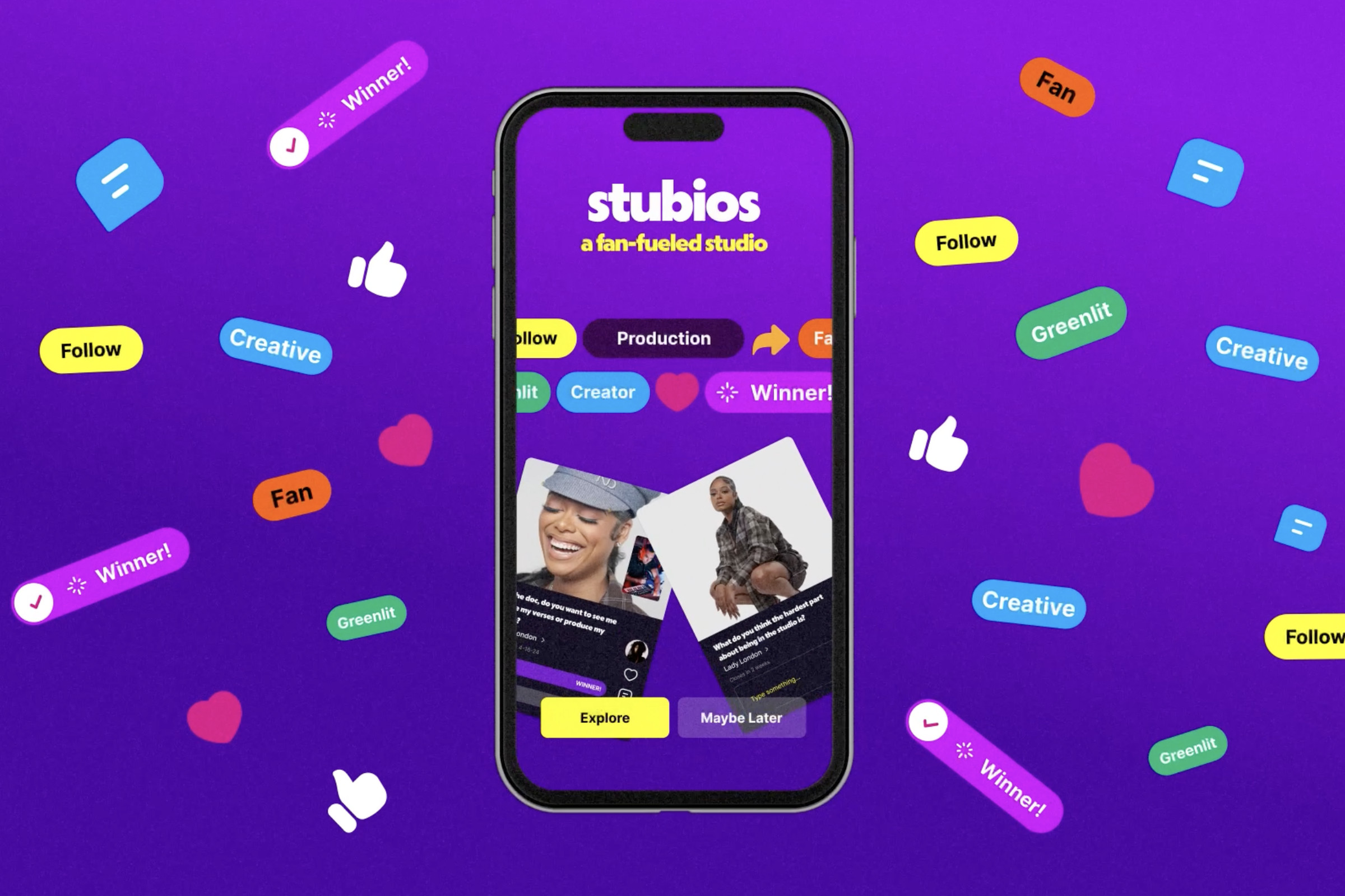 Concept art of the Stubios app.