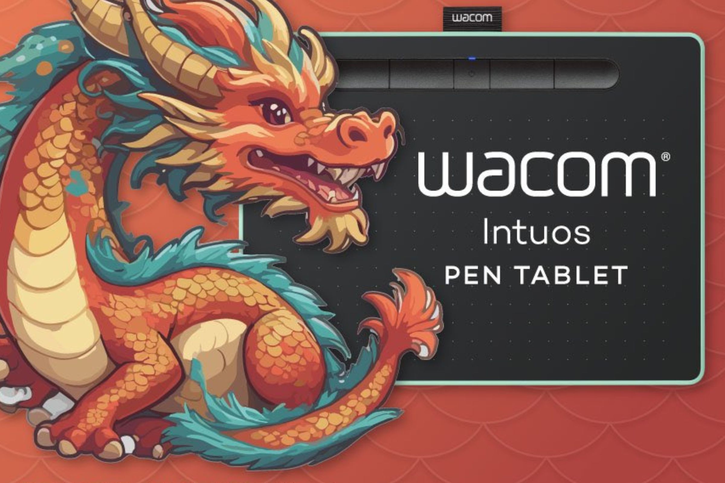 A screenshot taken of one of Wacom’s new year promotional images, which artists have accused of being AI-generated.