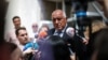 Boyko Borisov, leader of the center-right GERB party, speaks to the media in Sofia on June 9.