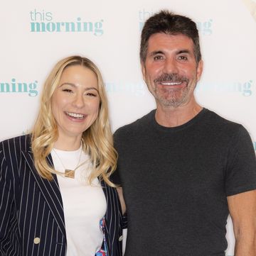 lucy spraggan, simon cowell backstage of this morning, december 2022