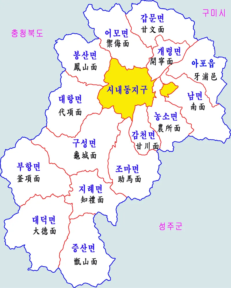 김천시 지도