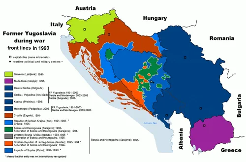 유고슬라비아 전쟁 지도