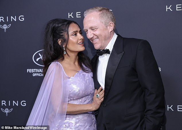 Salma Hayek and Francois-Henri Pinault attend the 2024 Kering Women In Motion Awards